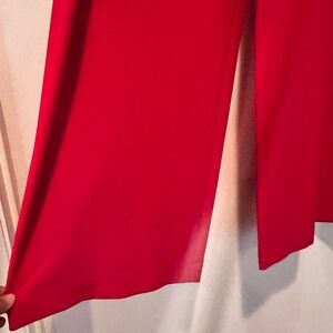 Vibrant Red Wide-Leg Pants